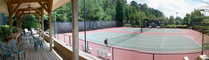 Six Floodlite Tennis Courts